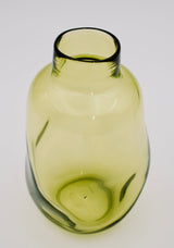 LIME CASCADE HAND BLOWN GLASS VASE - 5