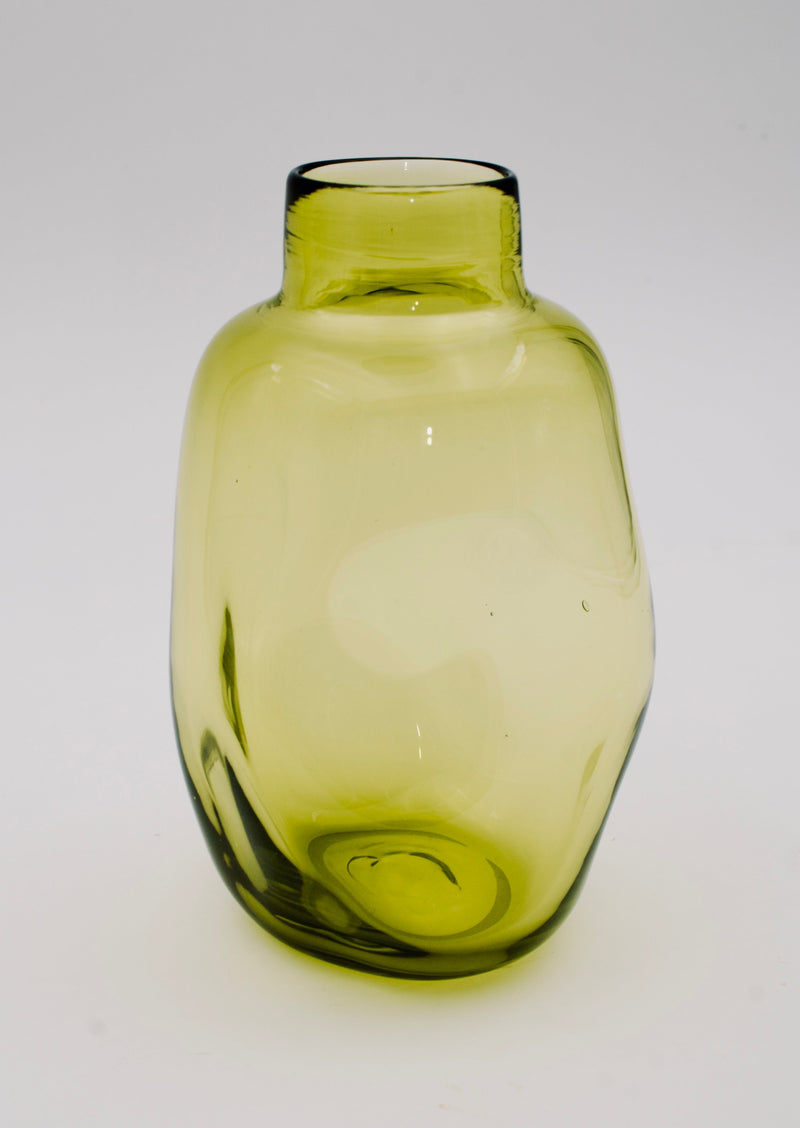 LIME CASCADE HAND BLOWN GLASS VASE - 3