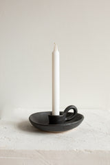 CERAMIC CANDLE HOLDER in CHARCOAL