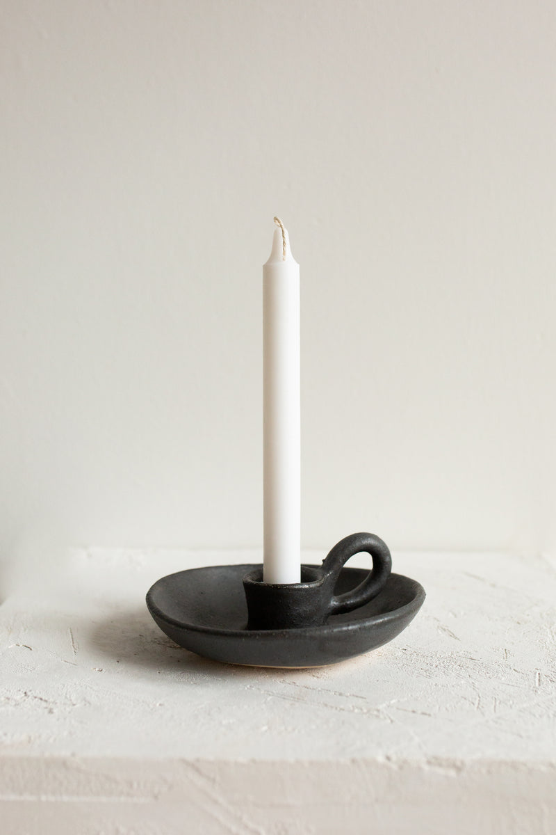 CERAMIC CANDLE HOLDER in CHARCOAL