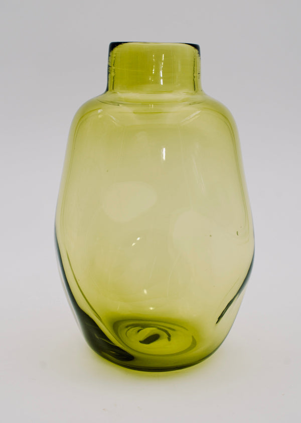 LIME CASCADE HAND BLOWN GLASS VASE - 1