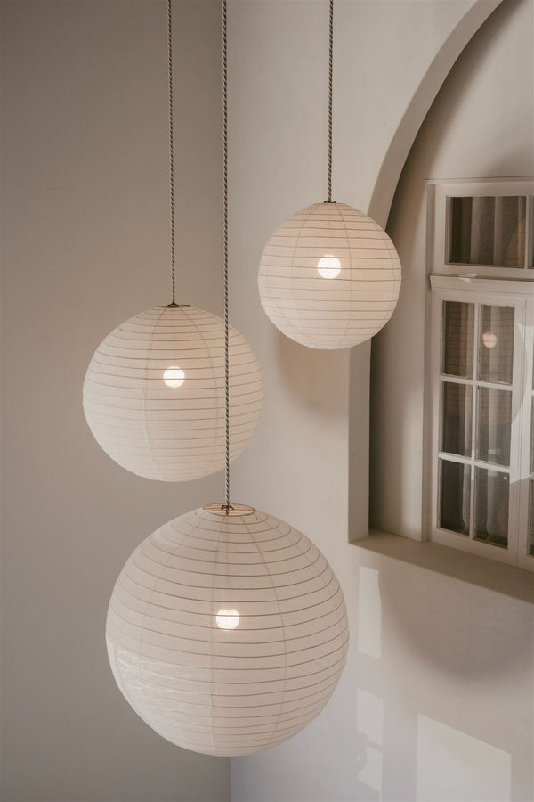 CLOUD LINEN ROUND PENDANT IN IVORY