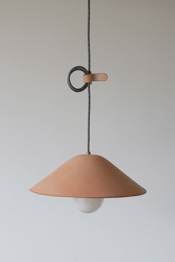 LEATHER LOOP PENDANT IN NATURAL | Imprint House