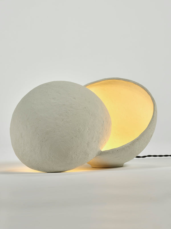 PAPIER-MÂCHÉ EARTH TABLE LAMP | WHITE | Imprint House